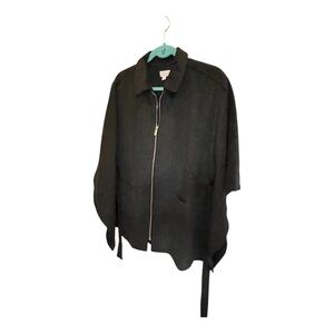 Joan Rivers Zip Front Belted Poncho with Collar Grey Size XS/S